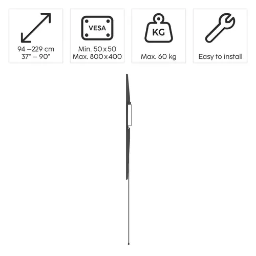 Стенна стойка за TV HAMA, 229 см (90") до 60 кг, 220815 - image 7