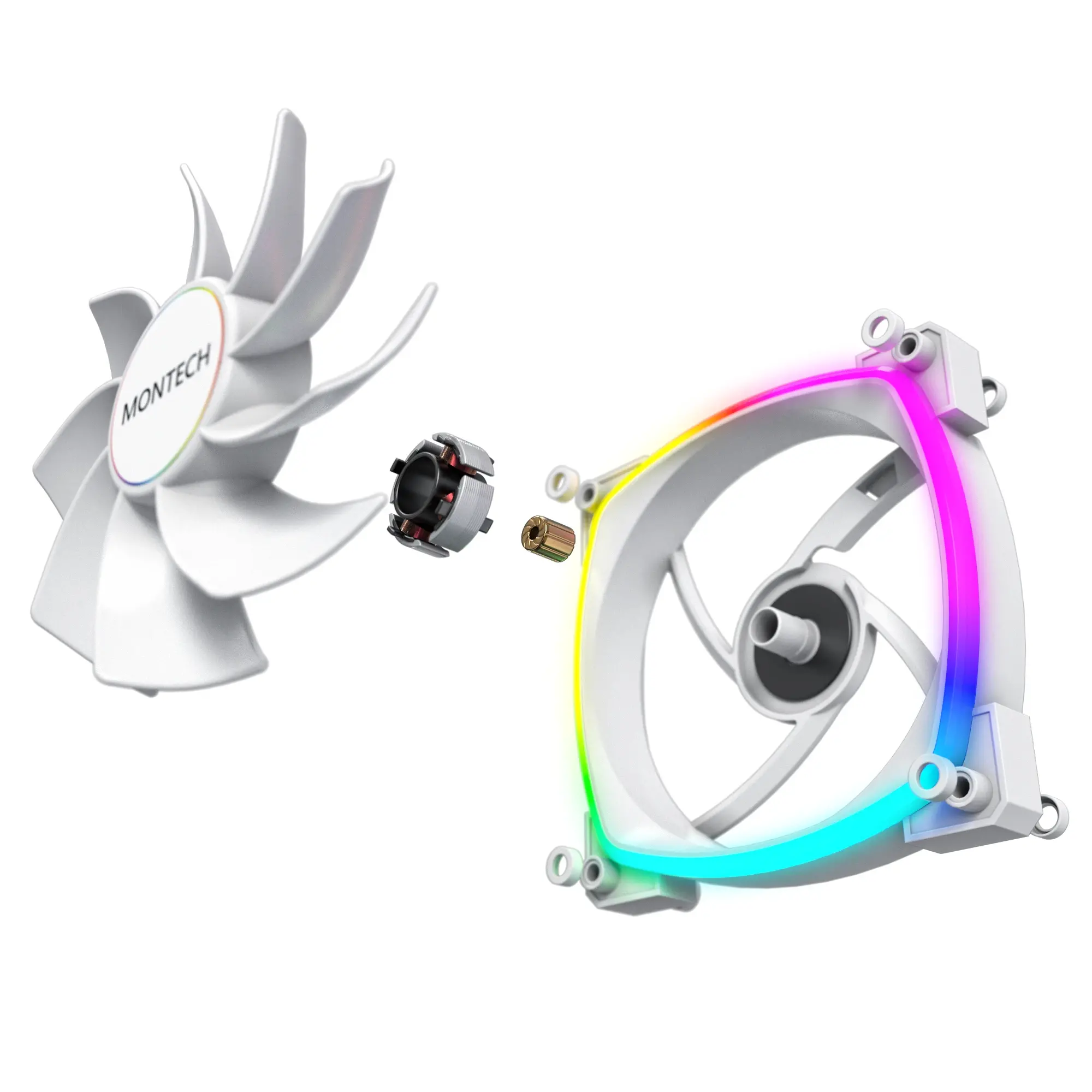 Montech вентилатор RX140 PWM, REVERSE Fan, 140mm, ARGB, White - image 6