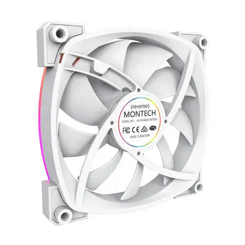 Montech ventilator RX140 PWM, ventilator REVERSE, 140mm, ARGB, alb - 9