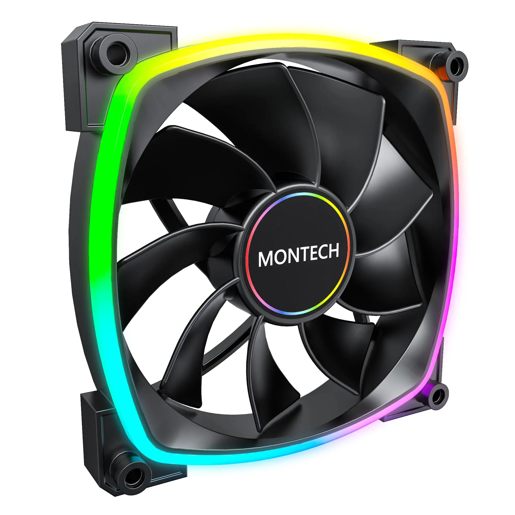 Montech ventilator RX140 PWM, ventilator REVERSE, 140mm, ARGB, negru