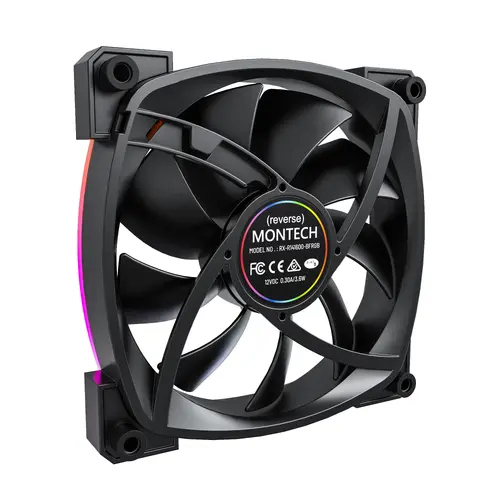 Montech ventilator RX140 PWM, ventilator REVERSE, 140mm, ARGB, negru - 9