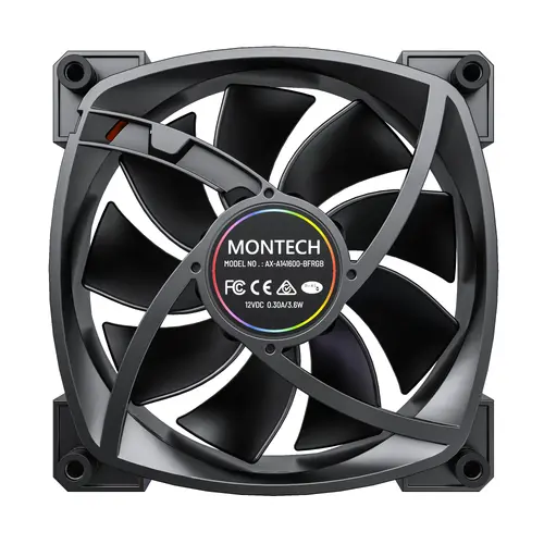 Montech ανεμιστήρας RX140 PWM, REVERSE ανεμιστήρας, 140mm, ARGB, μαύρο - 10