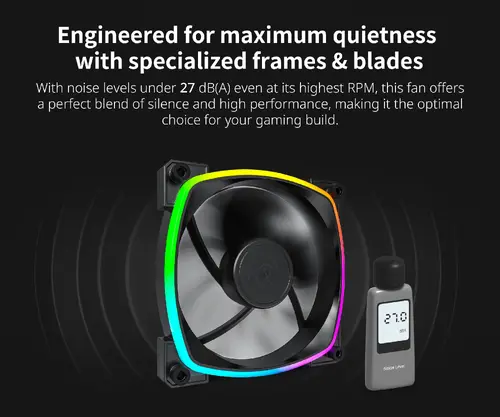 Montech вентилатор RX120 PWM, REVERSE Fan, 120mm, ARGB, Black - image 2