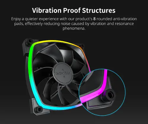 Montech вентилатор RX120 PWM, REVERSE Fan, 120mm, ARGB, Black - image 4