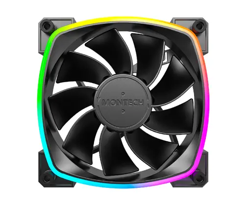 Montech вентилатор RX120 PWM, REVERSE Fan, 120mm, ARGB, Black - image 6
