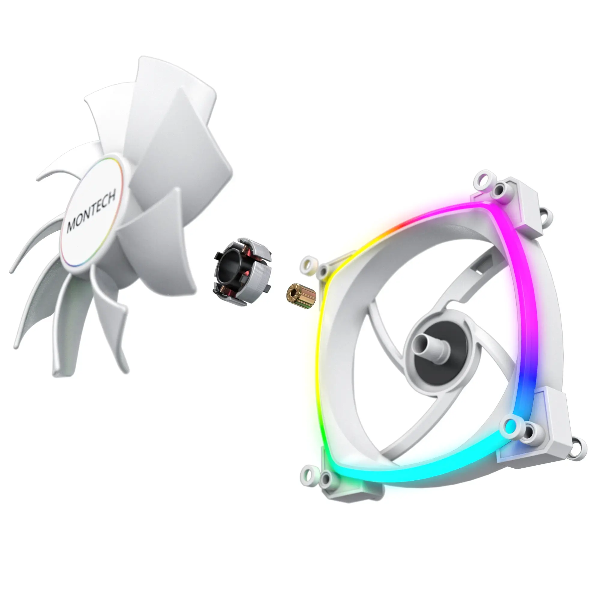 Montech вентилатор AX140 PWM, Fan 140mm, ARGB, White - image 5
