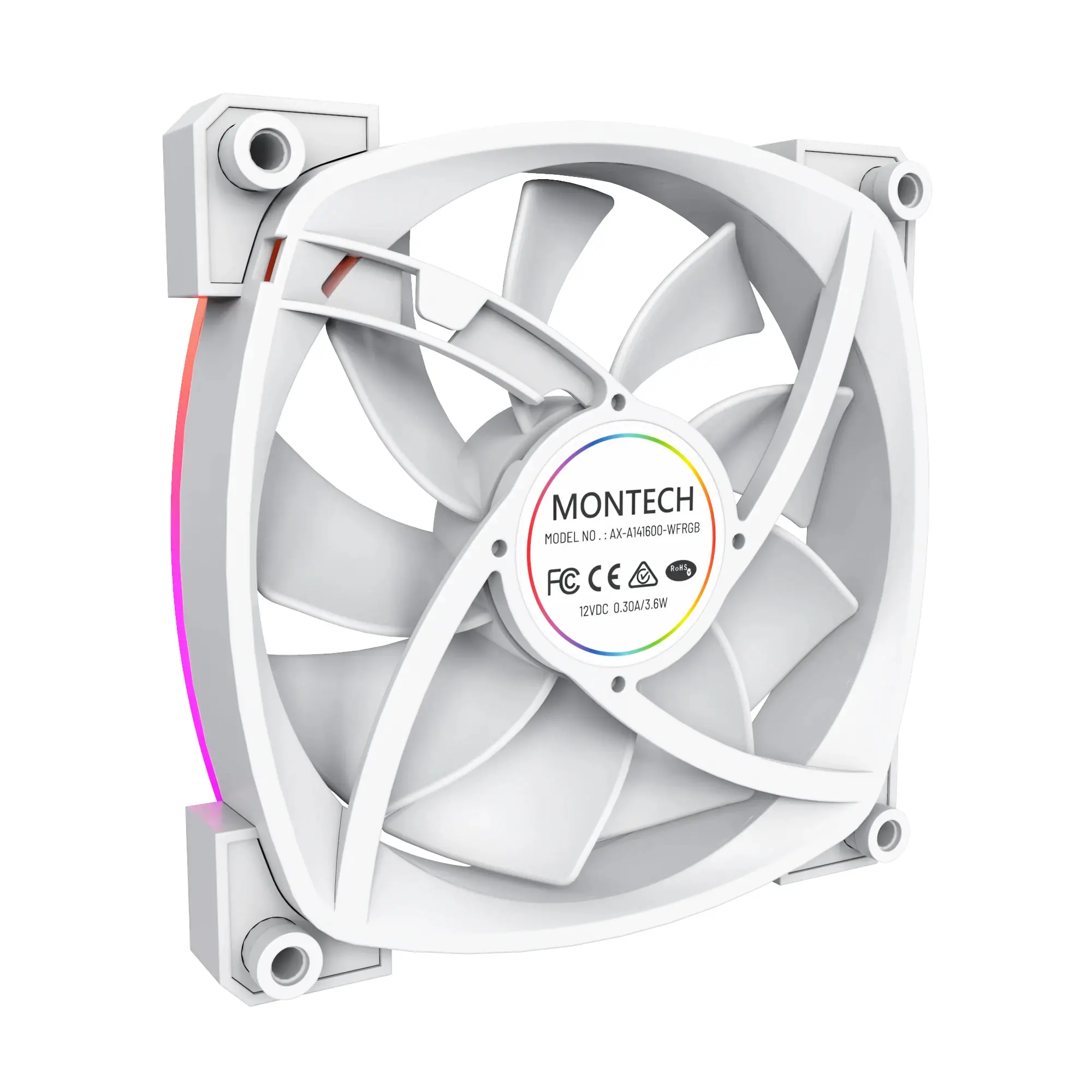 Montech вентилатор AX140 PWM, Fan 140mm, ARGB, White - image 8