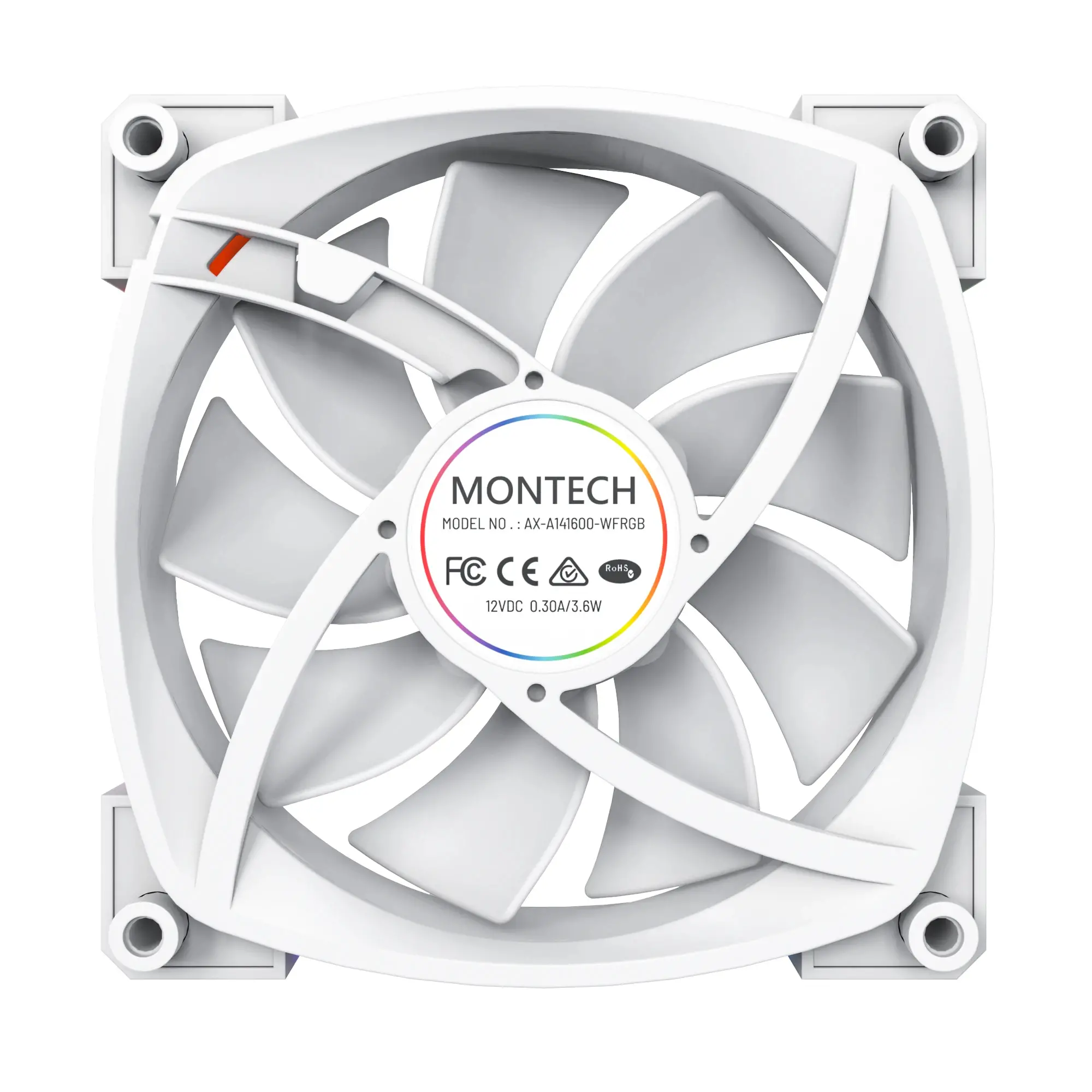 Montech вентилатор AX140 PWM, Fan 140mm, ARGB, White - image 9
