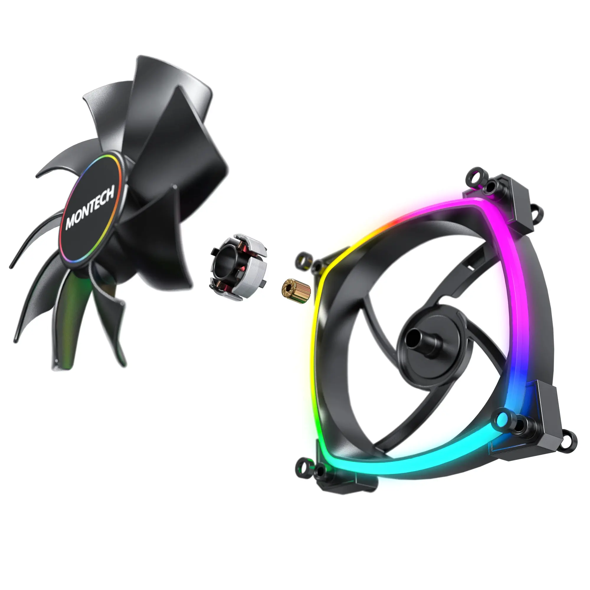 Montech вентилатор AX140 PWM, Fan 140mm, ARGB, Black - image 5