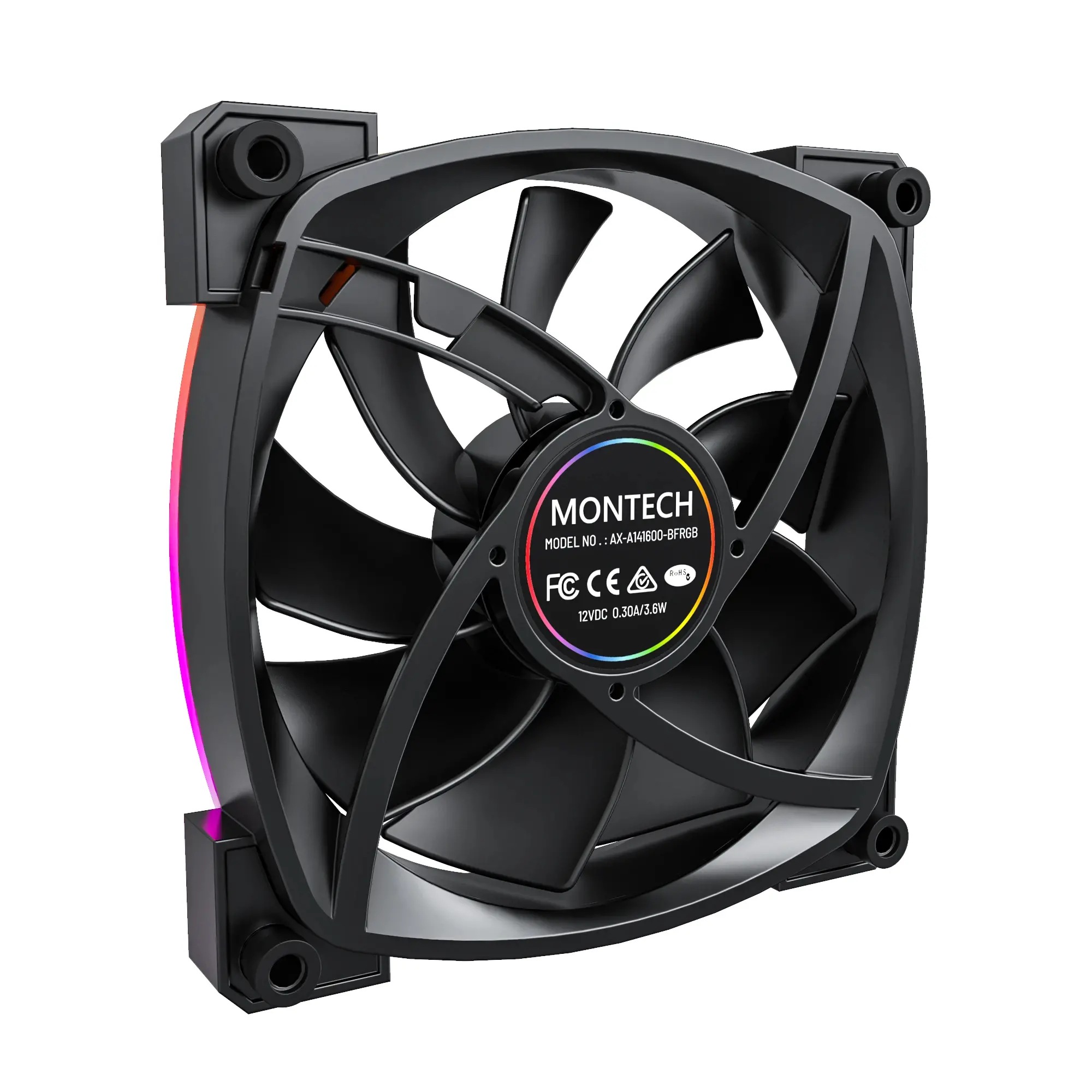 Montech вентилатор AX140 PWM, Fan 140mm, ARGB, Black - image 8