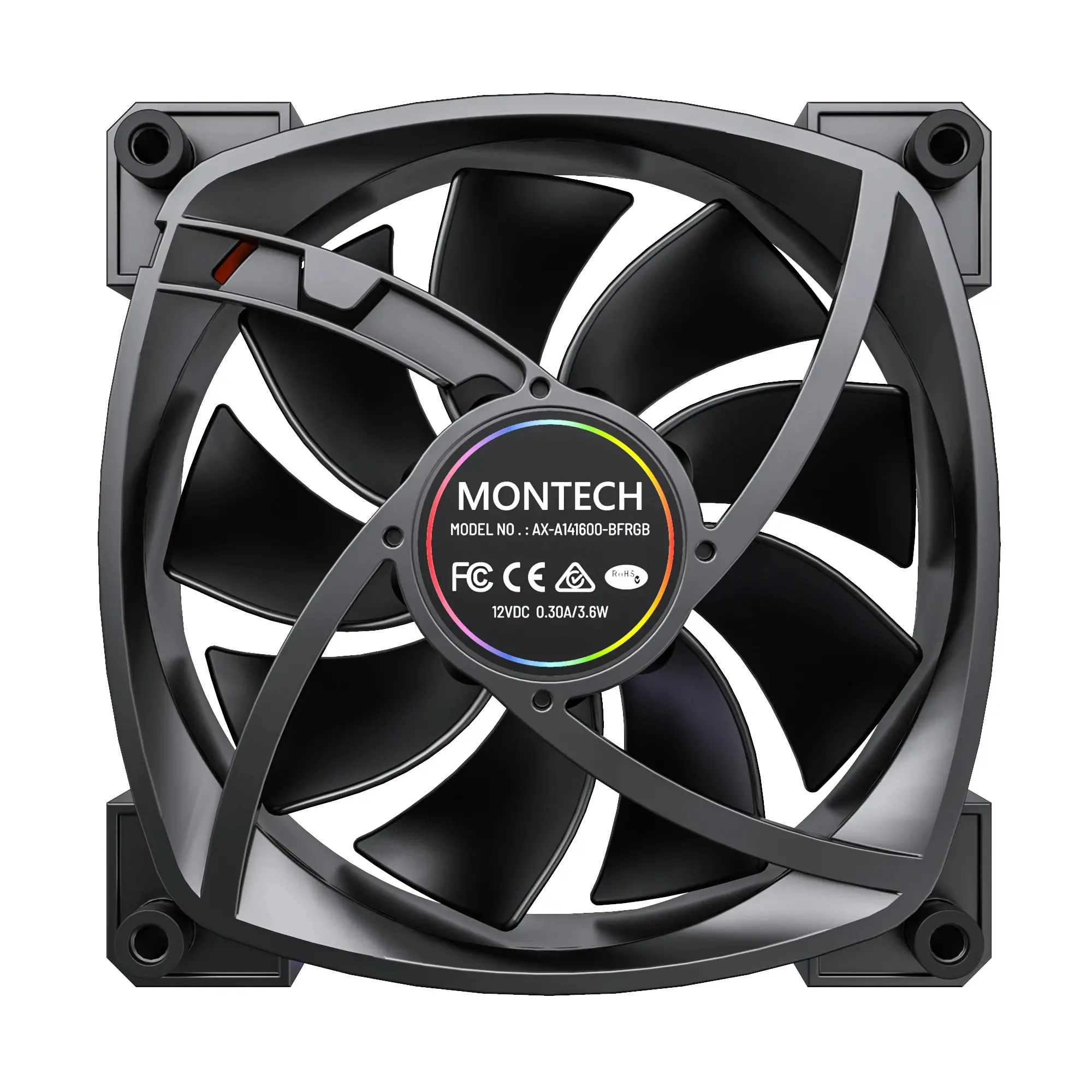 Montech вентилатор AX140 PWM, Fan 140mm, ARGB, Black - image 9