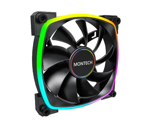 Montech ventilator AX140 PWM, Fan 140mm, ARGB, negru - 1