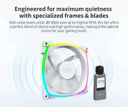 Montech вентилатор AX120 PWM, Fan 120mm, ARGB, White - image 2
