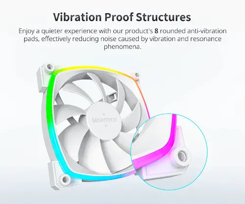 Montech вентилатор AX120 PWM, Fan 120mm, ARGB, White - image 4