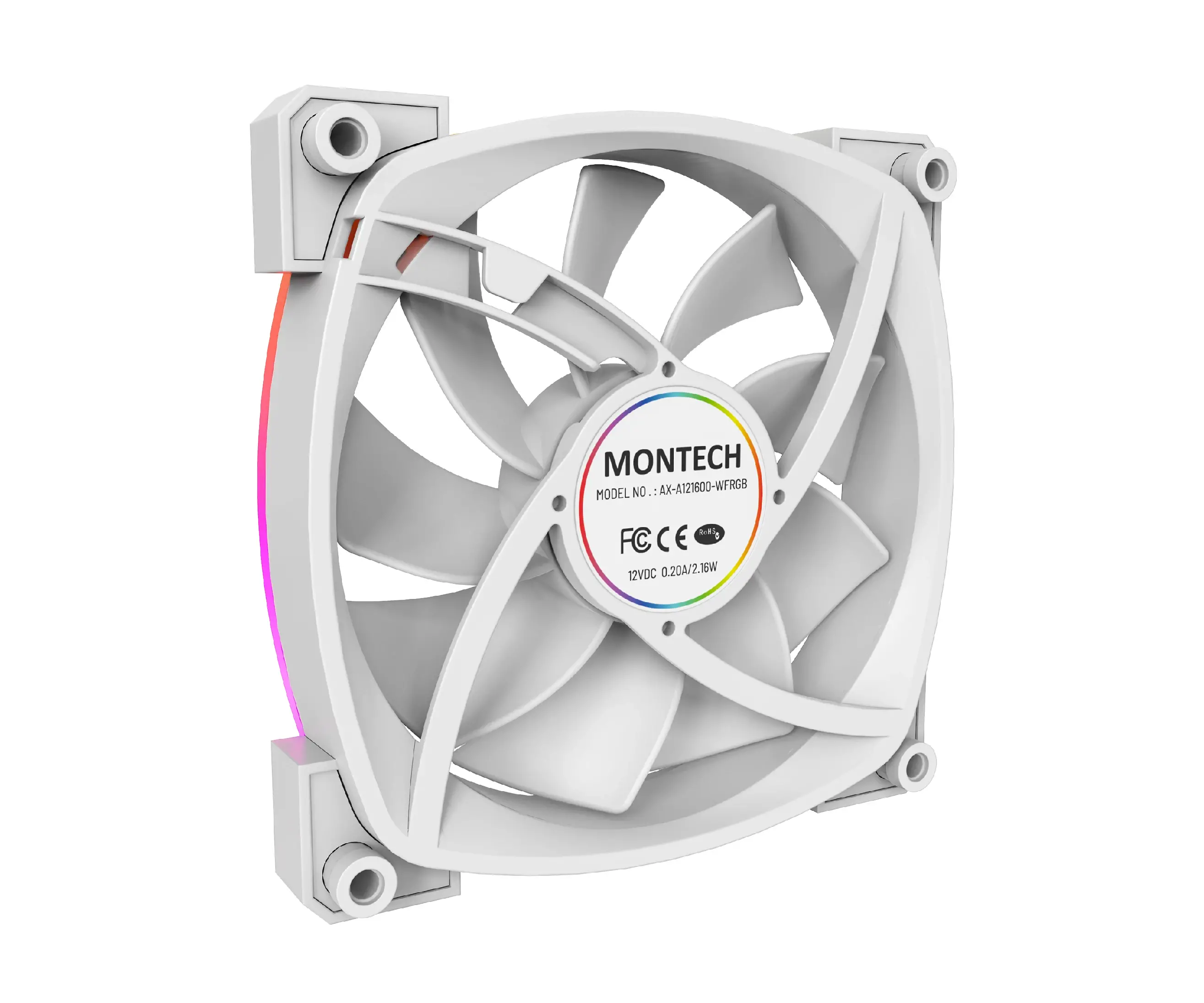 Montech ventilator AX120 PWM, ventilator 120mm, ARGB, Alb - image 8