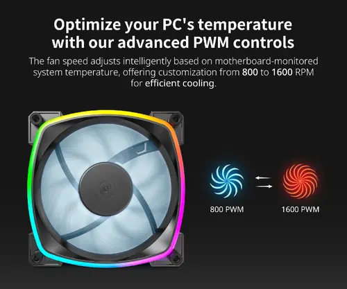 Montech вентилатор AX120 PWM, Fan 120mm, ARGB, Black - image 1