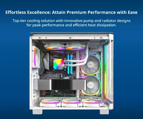 Montech υδρόψυξη Hyper Flow ARGB 240, ψύκτρα υγρής ψύξης CPU, λευκό - 2
