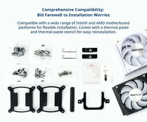 Montech υδρόψυξη Hyper Flow ARGB 240, ψύκτρα υγρής ψύξης CPU, λευκό - 5