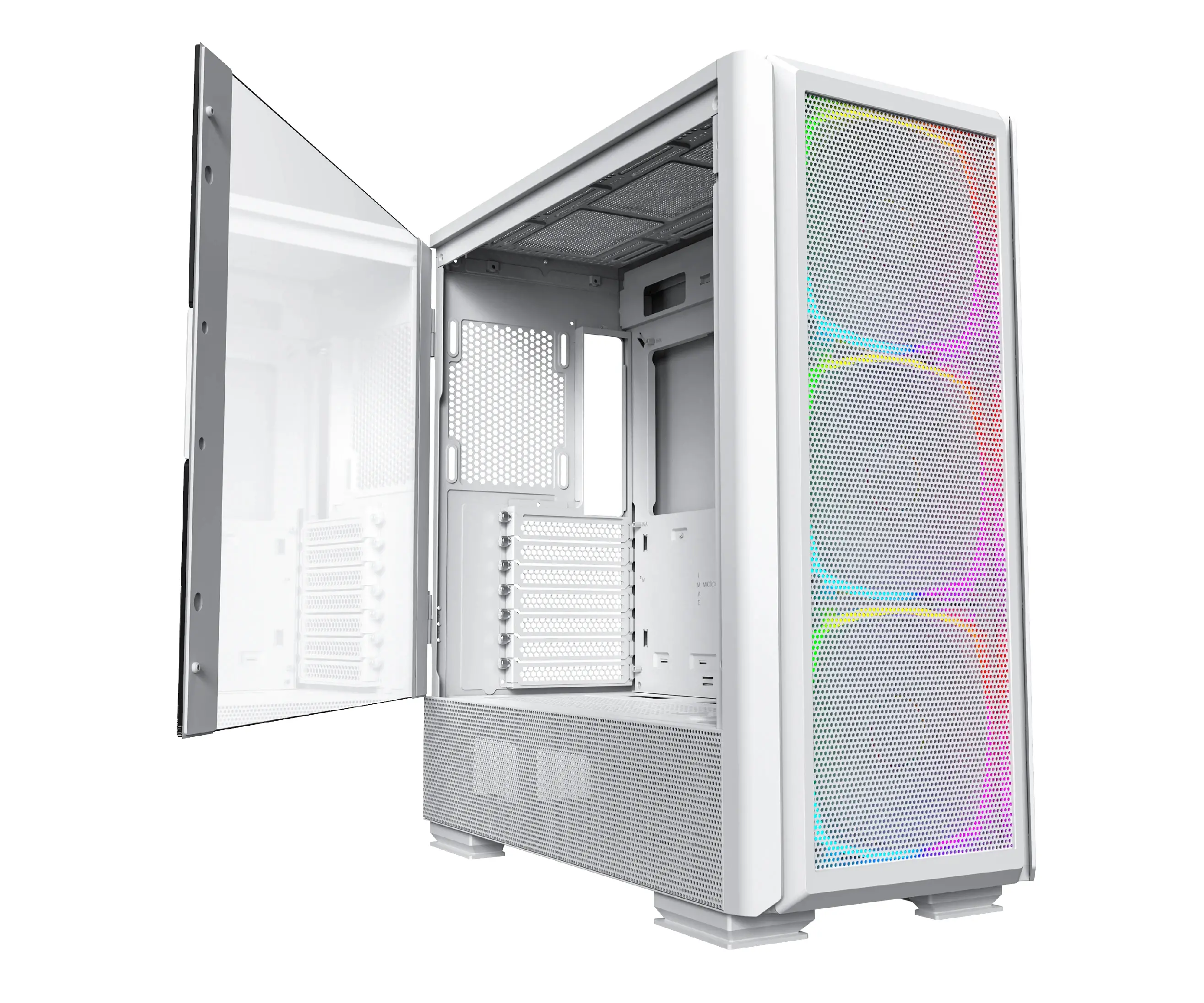 Montech carcasă SKY TWO GX, Mid-tower, TG, 3 ventilatoare 140mm ARGB, Alb