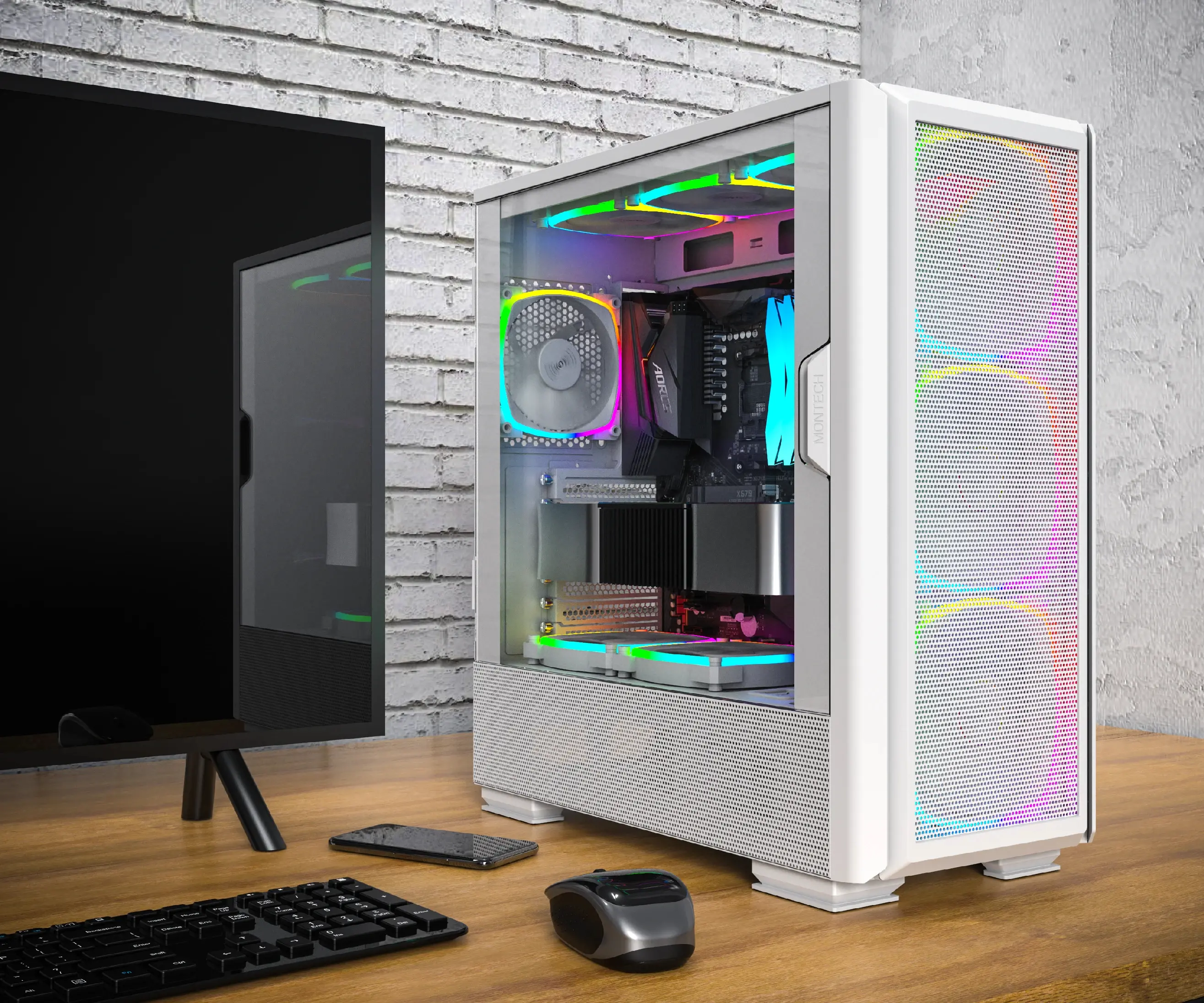Montech кутия SKY TWO GX, Mid-tower Case, TG, 3x140mm ARGB Fans, White - image 6