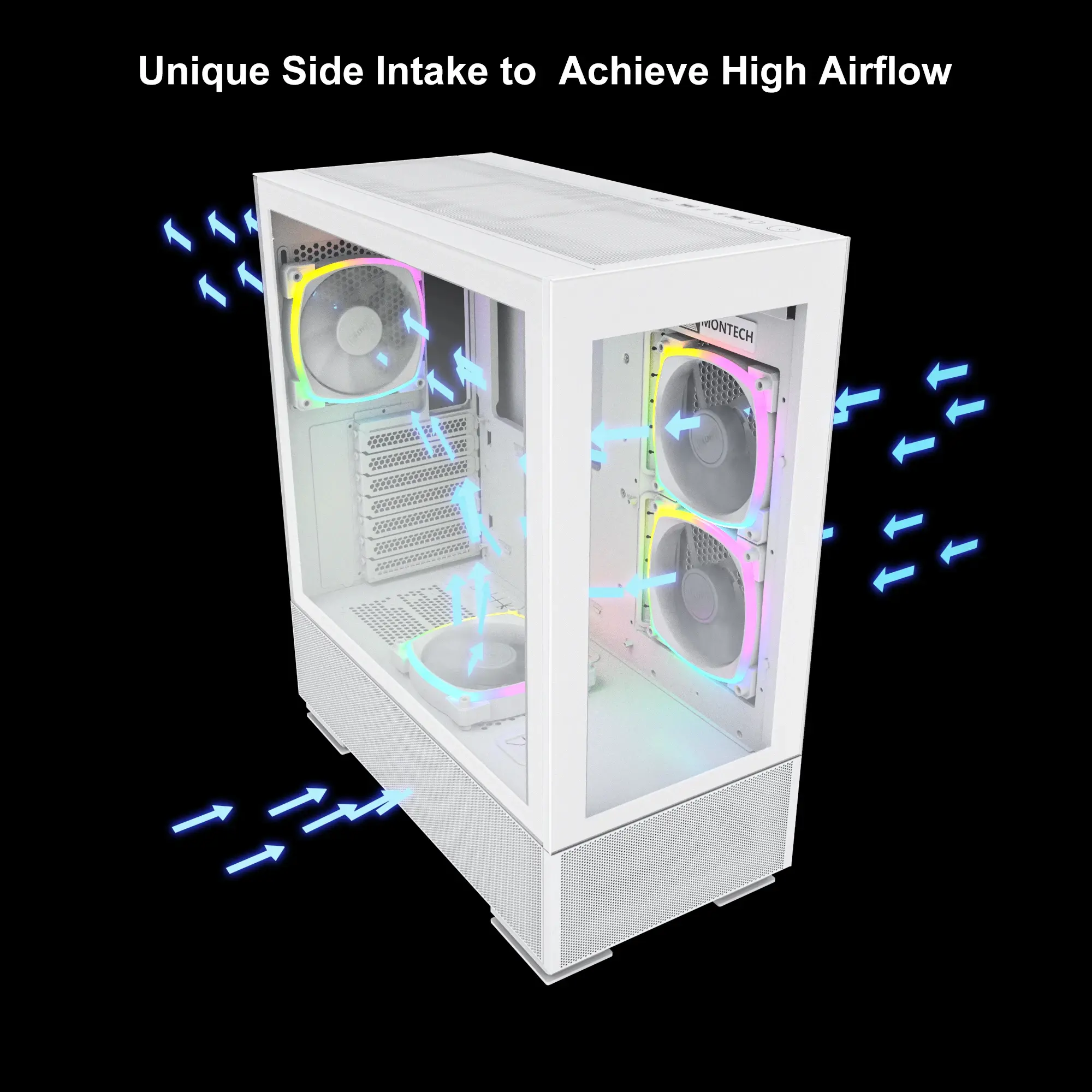 Montech кутия SKY TWO, Mid-tower Case, TG, 4x120mm ARGB Fans, White - image 12