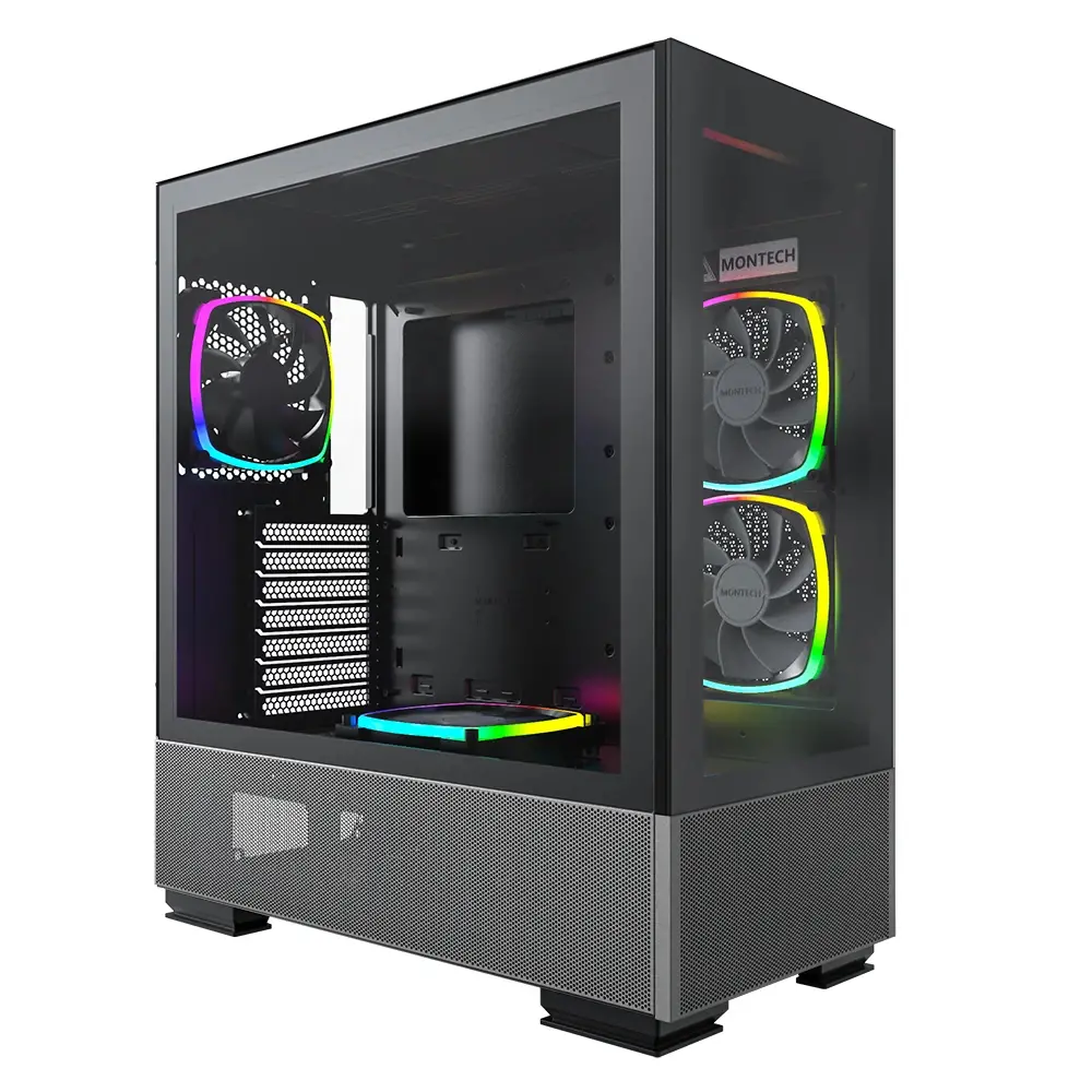 Montech carcasă SKY TWO, Mid-tower, TG, 4 ventilatoare 120mm ARGB, Negru