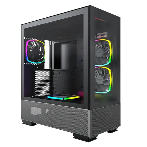 Montech carcasă SKY TWO, Mid-tower, TG, 4 ventilatoare 120mm ARGB, Negru - 1