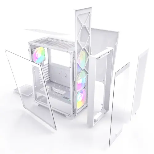 Montech кутия AIR 1000 PREMIUM, Mid-tower Case, TG, 2 Front Panels, 4x120mm ARGB Fans, White - image 6