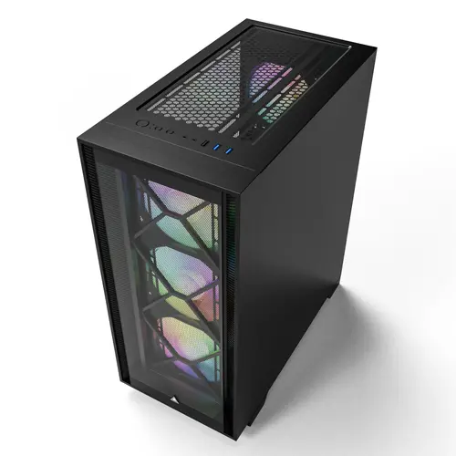 Montech кутия AIR 1000 PREMIUM, Mid-tower Case, TG, 2 Front Panels, 4x120mm ARGB Fans, Black - image 1