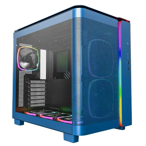 Montech кутия KING 95 Pro, Dual Chamber Mid-tower Case, 6 ARGB Fans, 2 Front Panels, Prussian Blue - image 1