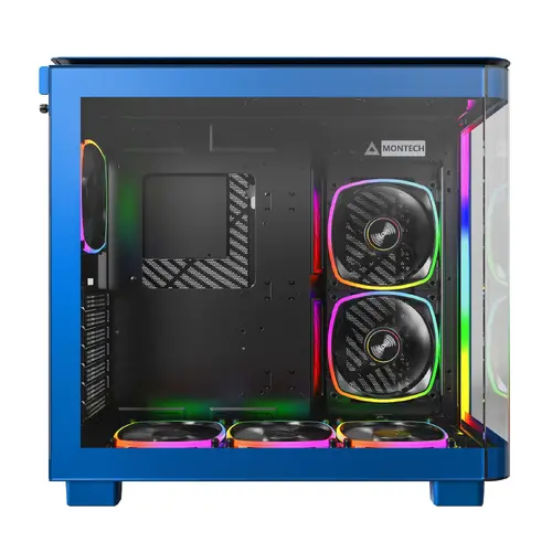 Montech кутия KING 95 Pro, Dual Chamber Mid-tower Case, 6 ARGB Fans, 2 Front Panels, Prussian Blue - image 8