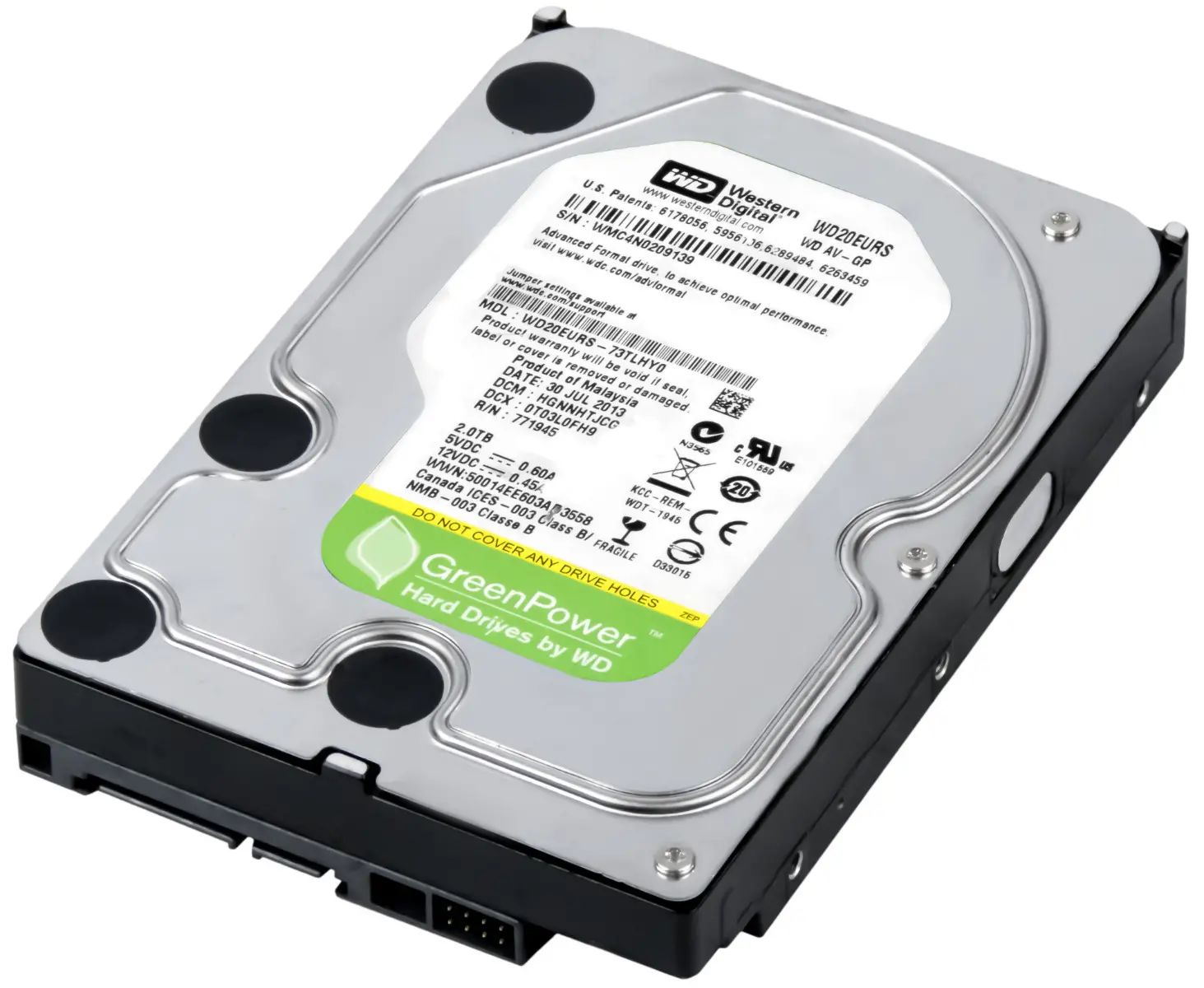 Твърд диск, OTHER 2T WD SATA2  64MB GREEN - image 1