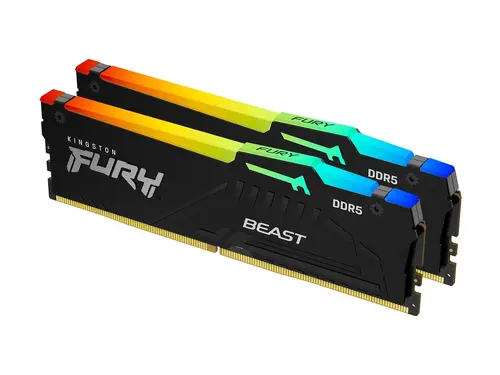 Kingston DRAM 32GB 5600MT/s DDR5 CL40 DIMM (Kit of 2) FURY Beast RGB XMP - image 1