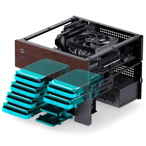 Кутия Jonsbo N4 NAS, m-ATX, Black - image 4