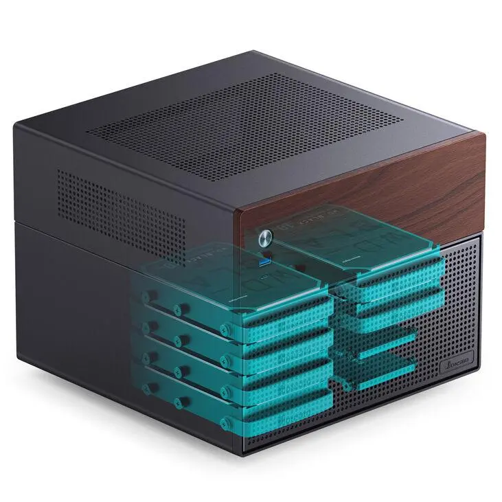 Кутия Jonsbo N4 NAS, m-ATX, Black - image 5