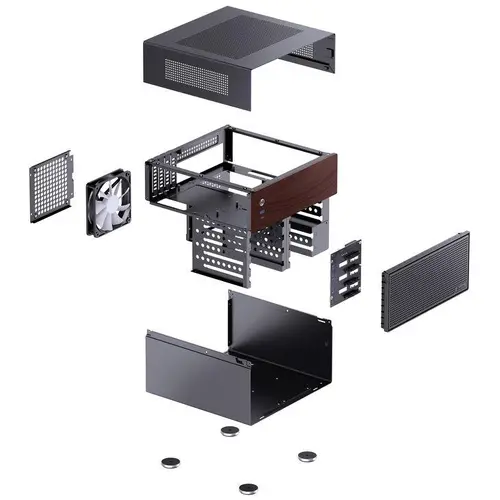 Кутия Jonsbo N4 NAS, m-ATX, Black - image 8