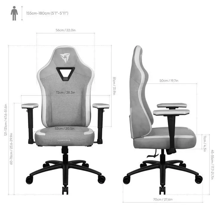 Gaming καρέκλα ThunderX3 EAZE Loft - Γκρι - image 7