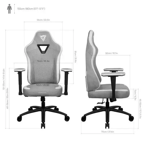 Scaun gaming ThunderX3 EAZE Loft - Gri - 8