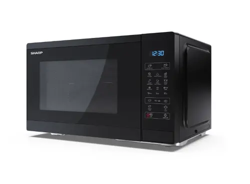 Микровълнова печка, Sharp YC-MG252AE-B, Fully Digital, Built-in microwave grill, Grill Power: 1000W, steel/painted grey, 25l, 900 W, Housing Material Microwave-Steel, LED Display Blue, Timer & Clock function, Child lock, Defrost, Cabinet Colour: Black - image 1