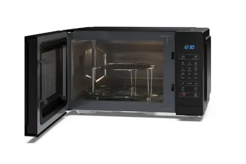 Микровълнова печка, Sharp YC-MG252AE-B, Fully Digital, Built-in microwave grill, Grill Power: 1000W, steel/painted grey, 25l, 900 W, Housing Material Microwave-Steel, LED Display Blue, Timer & Clock function, Child lock, Defrost, Cabinet Colour: Black - image 2