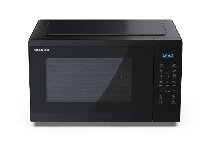 Микровълнова печка, Sharp YC-MG252AE-B, Fully Digital, Built-in microwave grill, Grill Power: 1000W, steel/painted grey, 25l, 900 W, Housing Material Microwave-Steel, LED Display Blue, Timer & Clock function, Child lock, Defrost, Cabinet Colour: Black - image 3