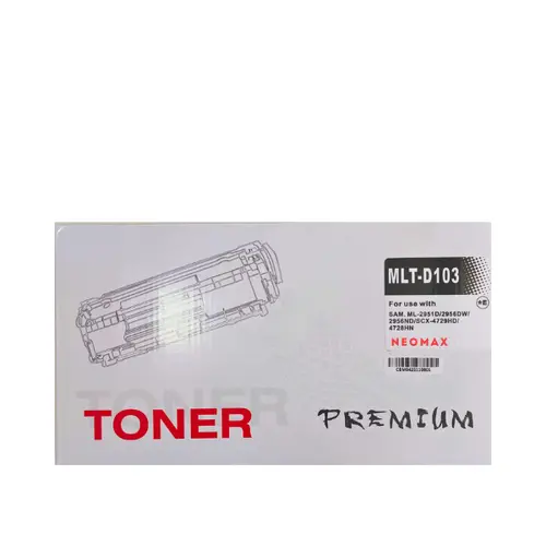 ΤΟΝΕΡ ΓΙΑ SAMSUNG ML 2950/2955/SCX 4728/4729 - ΥΨΗΛΗΣ ΧΩΡΗΤΙΚΟΤΗΤΑΣ - SU716A - MLT-D103L (MLTD103L) - Μαύρο - PN ST-MLTD103 - NEOMAX - 1