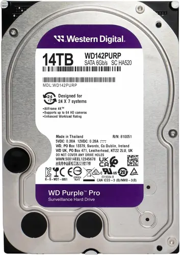 Хард диск WD Purple Pro Surveillance, 14 TB, 256MB, SATA 3 - image 1