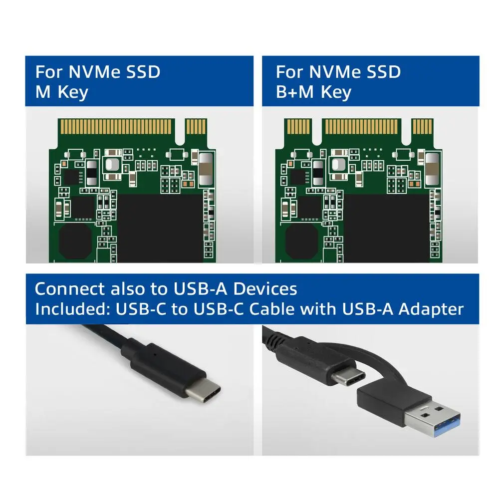 Θήκη δίσκου ACT AC1615, USB-C M.2 NVMe / PCIe SSD - image 1