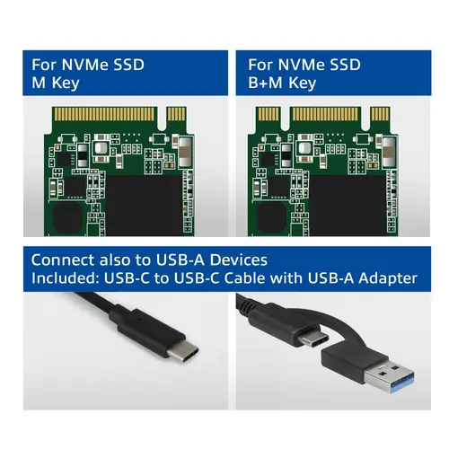 Θήκη δίσκου ACT AC1615, USB-C M.2 NVMe / PCIe SSD - 2