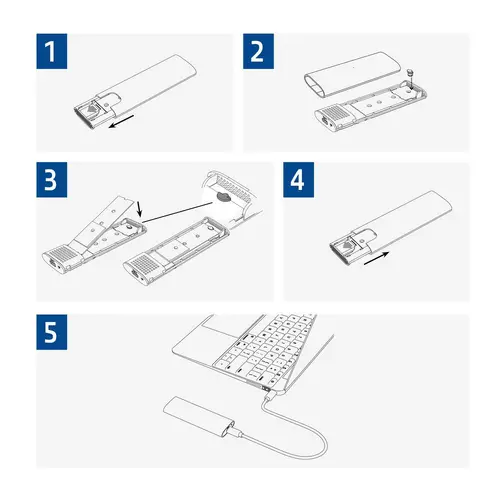 Carcasă pentru disc ACT AC1615, USB-C M.2 NVMe / PCIe SSD - 5