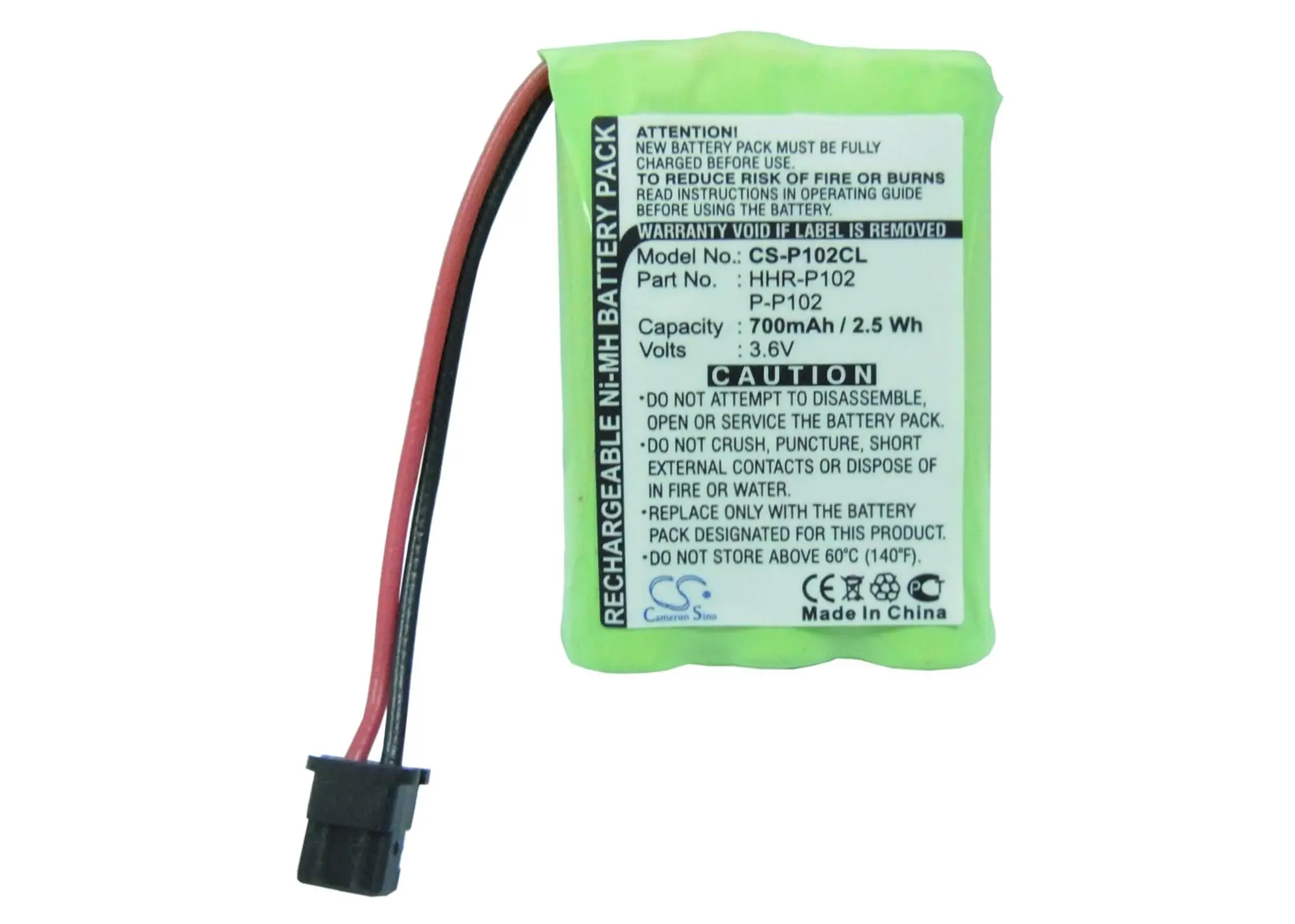 Μπαταρία τηλεφώνου 3* ΑΑΑ 3.6V NiMH 700mAh GPT207 για Panasonic KX-TC1210 Cameron Sino