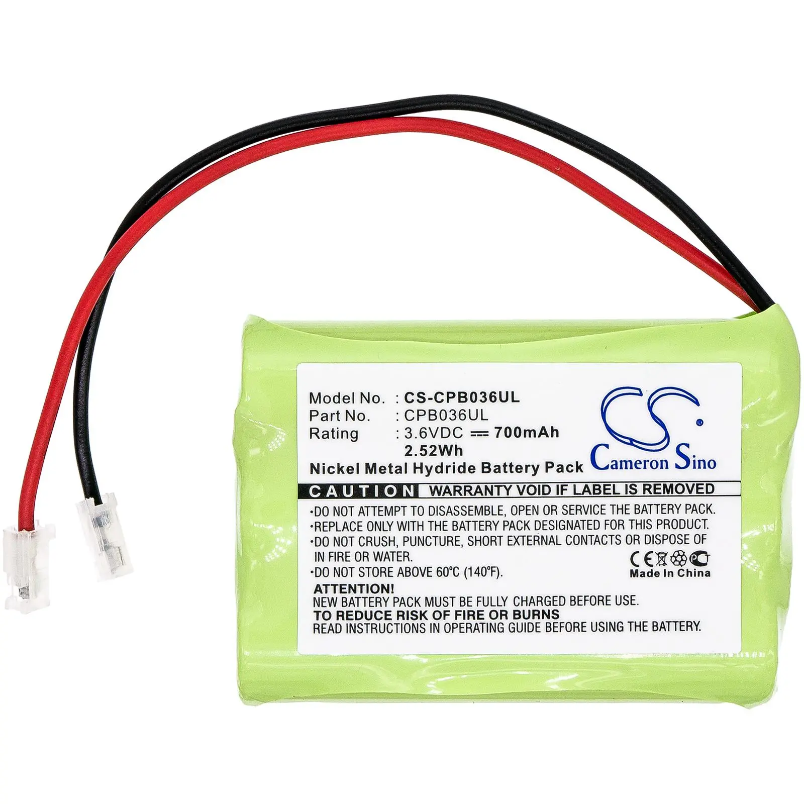Baterie pentru telefon 3* AAA 3.6V NiMH 700mAh GPT207 /conector universal/ pentru Panasonic KX-TC1210 Cameron Sino