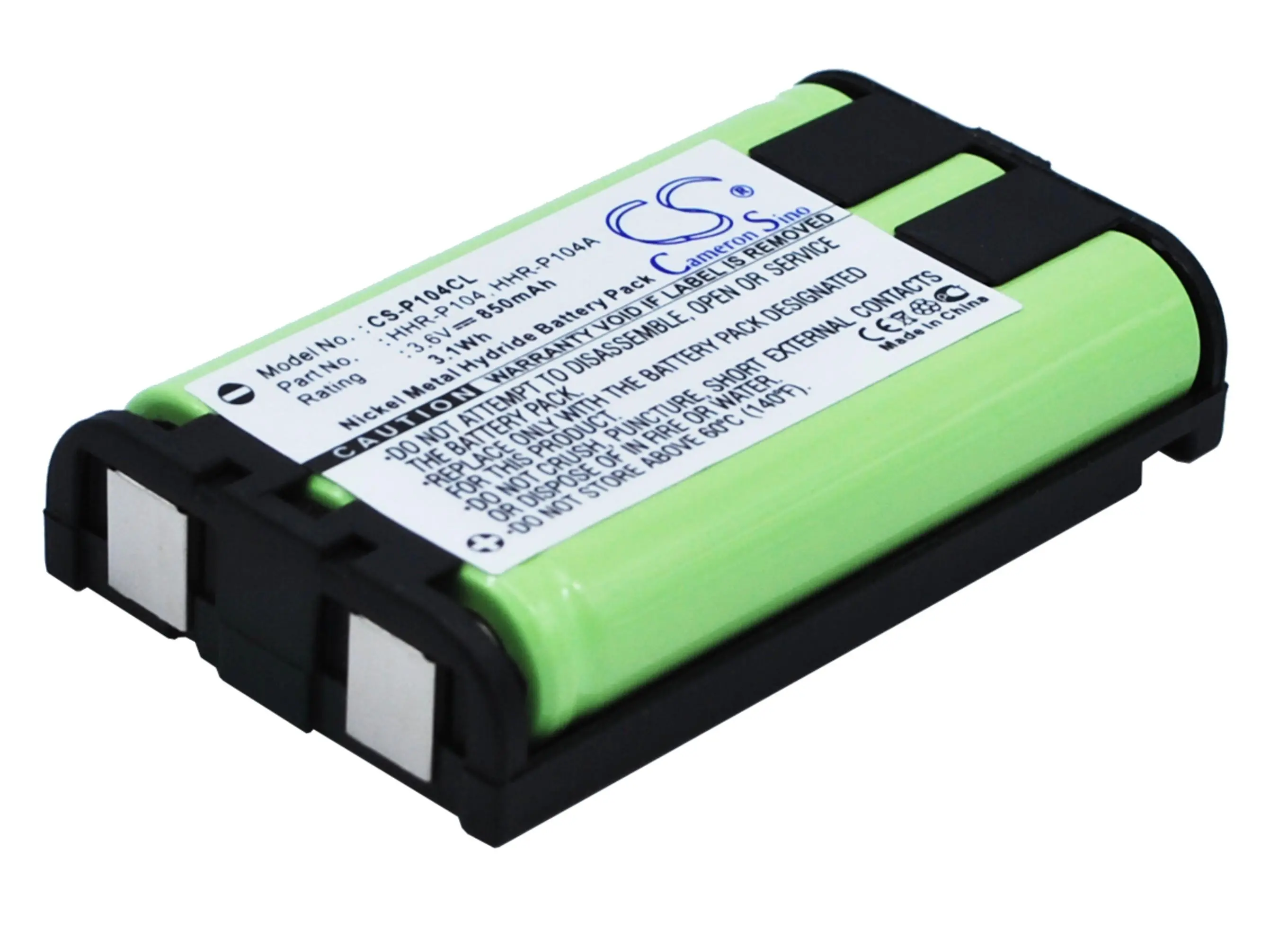 Μπαταρία για τηλέφωνο 3.6V NiMH 850mAh HHR-P104 Panasonic KX-TG5452M Cameron Sino - image 1