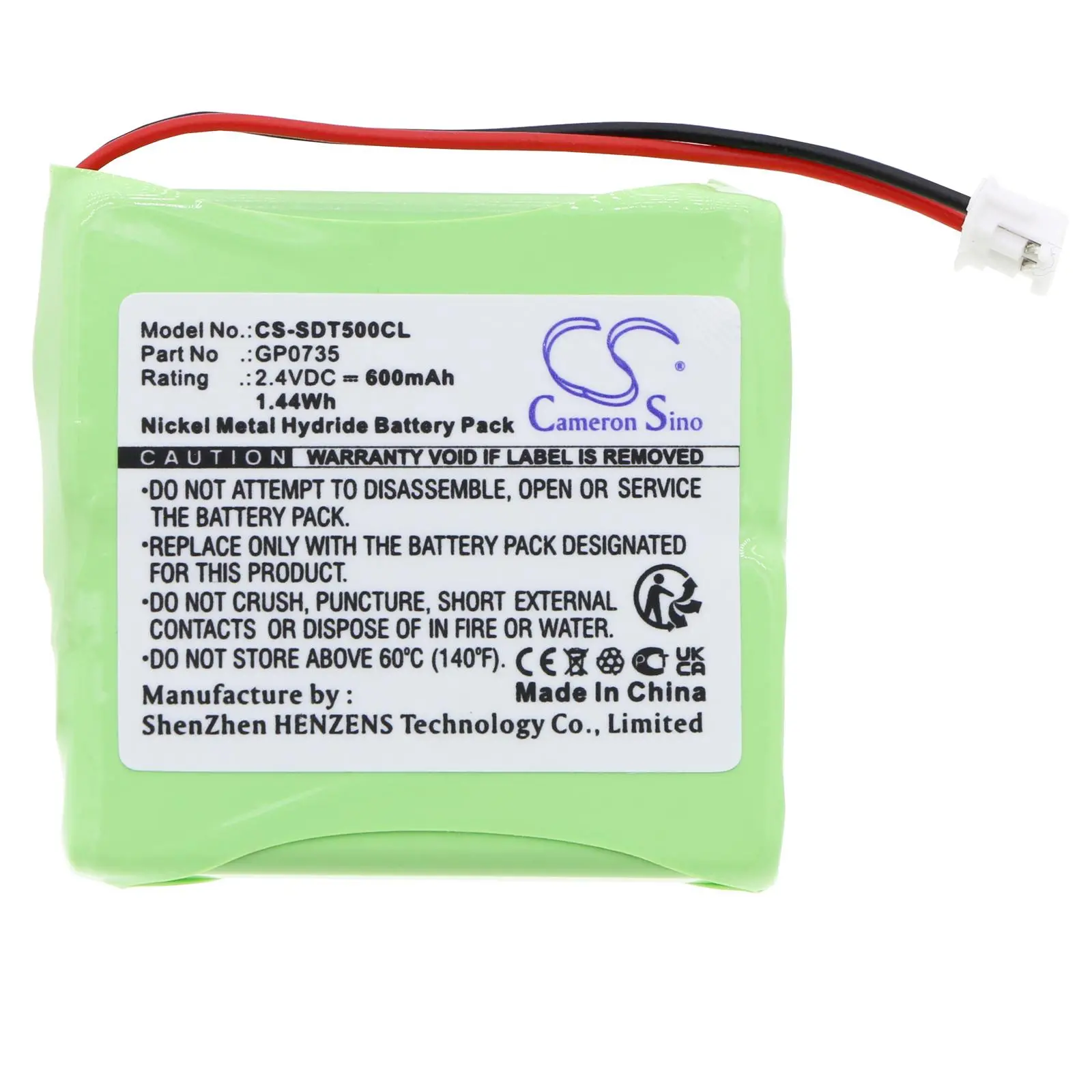 Baterie pentru telefon Doro TH50 TH60 2,4V 600mAh NIMH SDT500CL Cameron Sino